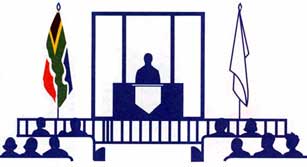 The flag should be displayed to the speaker's right