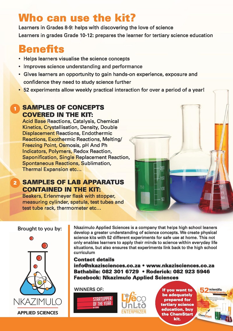 ChemStart kit, Bathabile Mpofu, STEM learning, education in South Africa