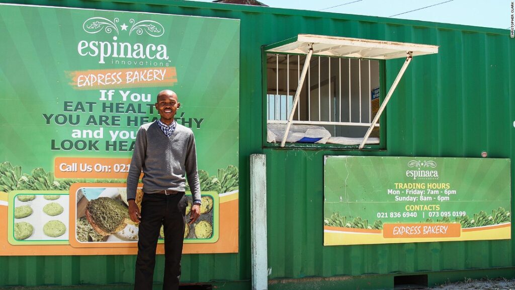 Entrepreneur Lufefe Nomjana is using spinach to build his business and promote healthy living